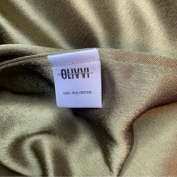 NWT Olivvi Kate Satin Evening Dress in Deep Green - Size L - Picture 5 of 8